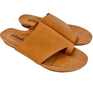 Softwalk Corsica Thong Women's US 12 Luggage Leather Slip On Sandals
